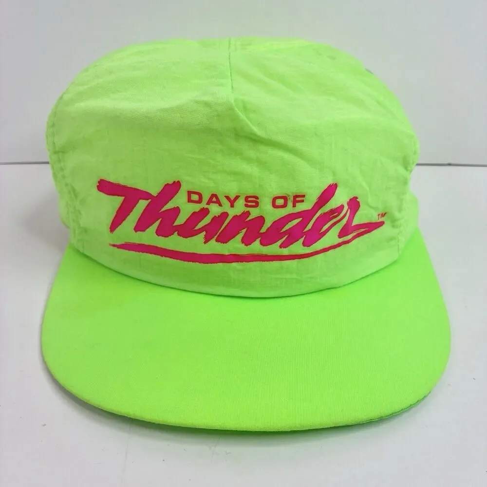 Vintage Original 90s neon green nylon Days of Thunder Movie Promo Hat *READ*